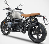 Système D'Échappement Homologué Au Niveau Sonore Hardy Acier Noir - Zard Compatible Avec Bmw R Nine T 1200 Scrambler (2017-2020)