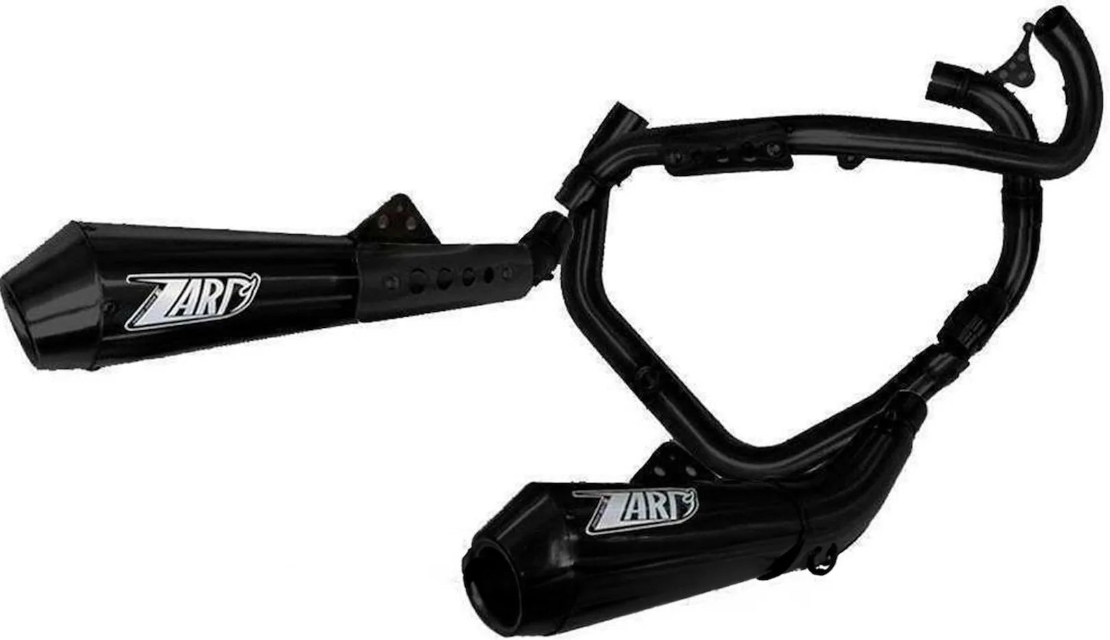 Système D'Échappement Complet Avec Catalyseur Et Homologation Acoustique Acier Noir - Zard Compatible Avec Ducati Ducati Sport 1000 (2007-2009)