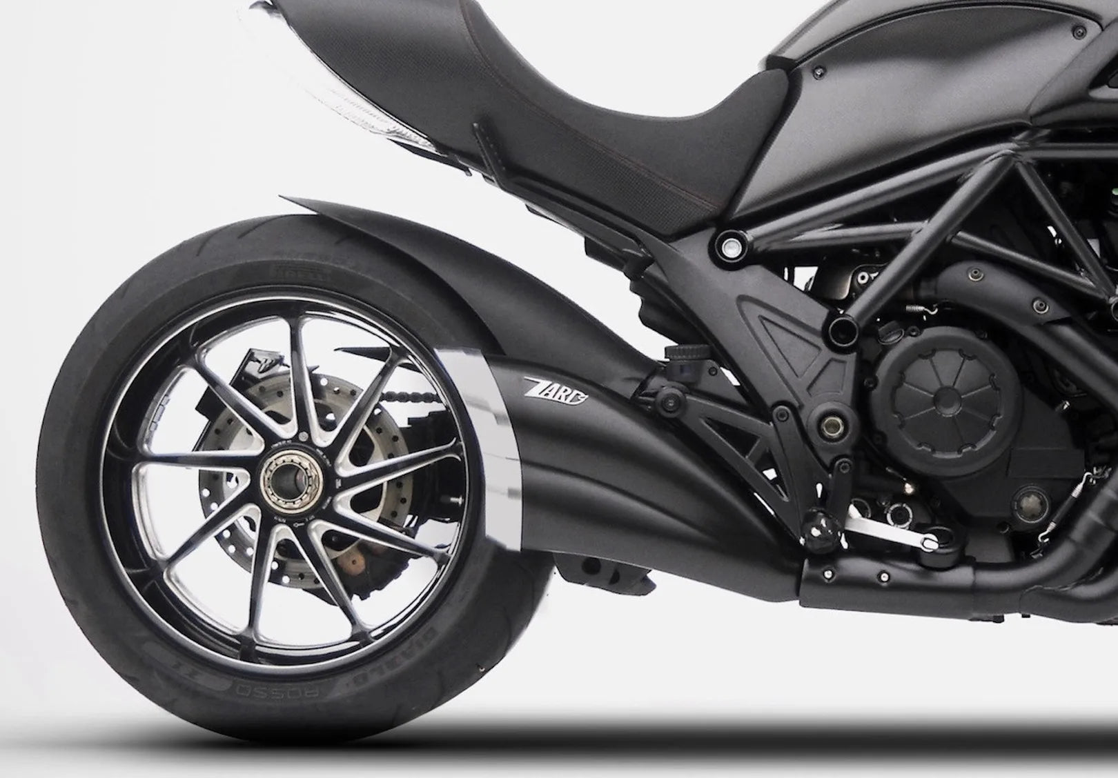Système D'Échappement Homologué Au Niveau Sonore Acier Noir Embout Carbon - Zard Compatible Avec Ducati Diavel (2011-2018)