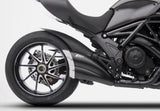 Système D'Échappement Complet Sans Catalyseur Et Homologué Au Niveau Sonore Acier Noir Embout Carbon - Zard Compatible Avec Ducati Diavel (2011-2018)