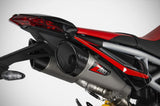 Système D'Échappement Homologué Au Niveau Sonore Gt Acier Embout Carbon - Zard Compatible Avec Ducati Hypermotard 950 - Sp (2019-2023)