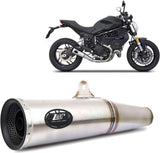 Exhaust Tip With Noise Certification Zuma Stainless Steel Endcap Aluminium Black - Zard Compatible With Ducati Scrambler 800 Desert Sled (2021-2022)