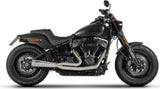 Système D'Échappement Complet Avec Catalyseur Et Homologation Acoustique Acier Polish Embout Aluminium Noir - Zard Compatible Avec Harley-Davidson Fatboy M8 (2016-2023)