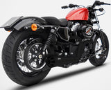 Système D'Échappement Complet Avec Catalyseur Et Homologation Acoustique Conical Acier Noir Embout Aluminium Noir - Zard Compatible Avec Harley-Davidson Sportster (2003-2013)