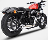 Complete Catalytic Exhaust System With Sound Certification Conical Stainless Steel Polish Endcap Aluminium - Zard Compatible With Harley-Davidson Sportster (2003-2013)