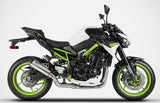 Système D'Échappement Complet Avec Catalyseur Et Homologation Acoustique Titanium Embout Carbon - Zard Compatible Avec Kawasaki Z 900 (2020-2023)
