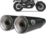 Système D'Échappement Homologué Au Niveau Sonore Big Acier Noir Embout Aluminium - Zard Compatible Avec Moto Guzzi V9 Roamer (2016-2019)