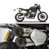 Système D'Échappement Homologué Au Niveau Sonore Acier Embout Carbon - Zard Compatible Avec Triumph Scrambler 1200 (2021-2023)