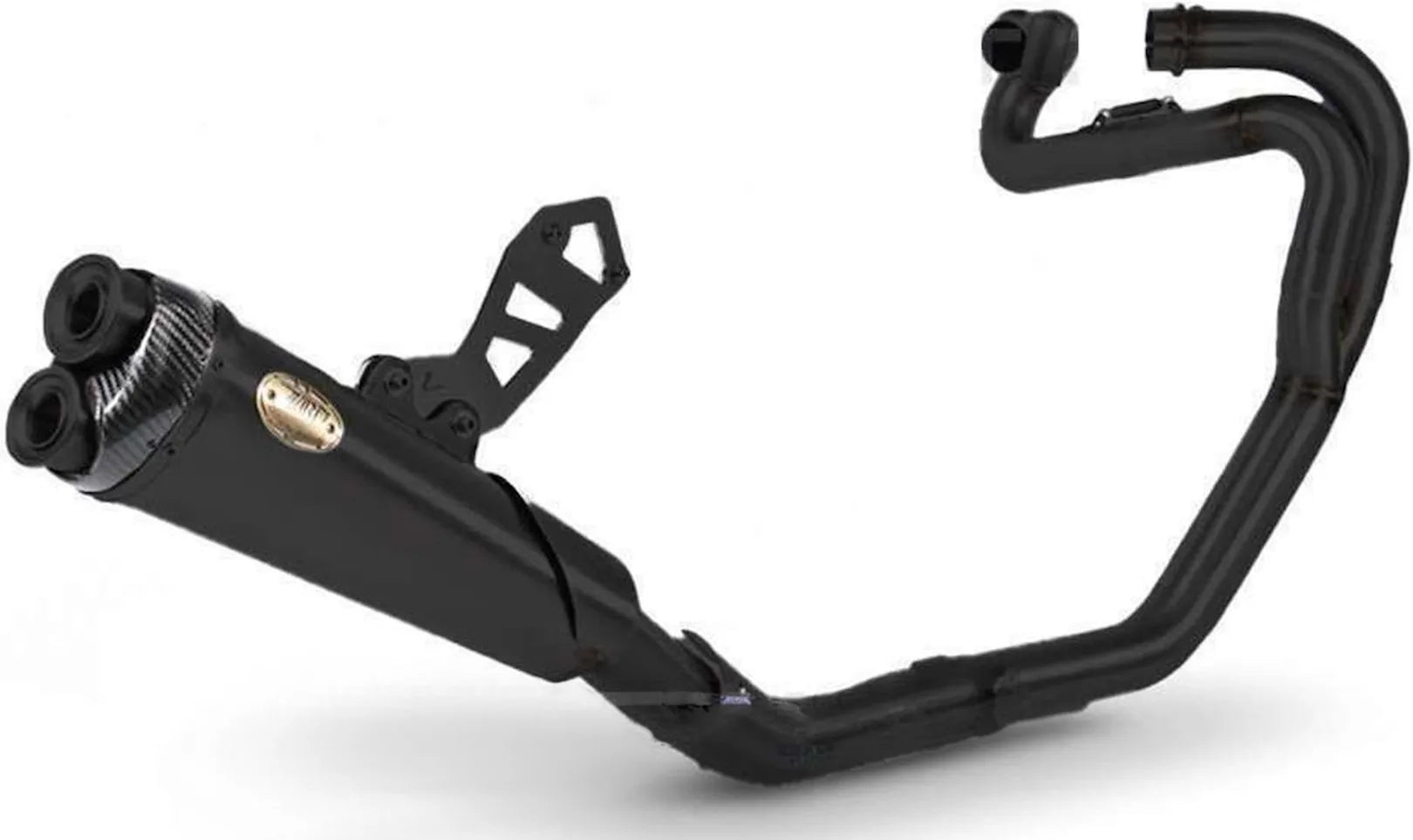 Système D'Échappement Complet Avec Catalyseur Et Homologation Acoustique Acier Noir Embout Carbon - Zard Compatible Avec Triumph Scrambler 1200 (2019-2020)
