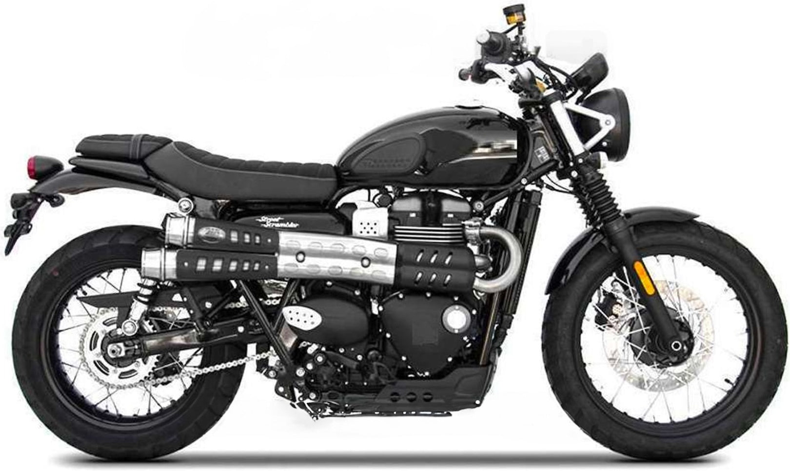 Exhaust Tip With Noise Certification Six Days Stainless Steel - Zard Compatible With Triumph Scrambler 900 (2017-2023)