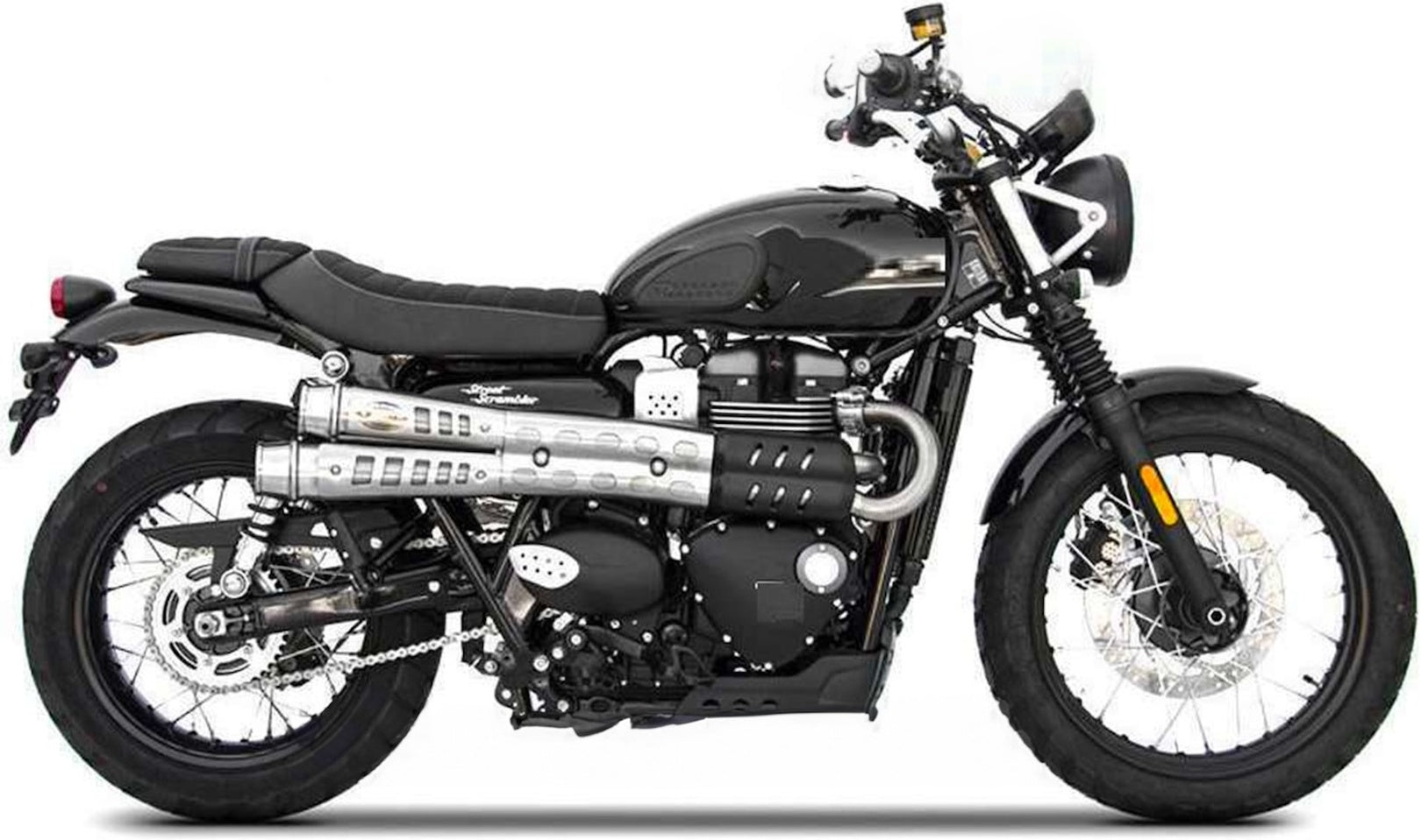 Exhaust Tip With Noise Certification Six Days Stainless Steel - Zard Compatible With Triumph Street Scrambler 900 (2017-2023)