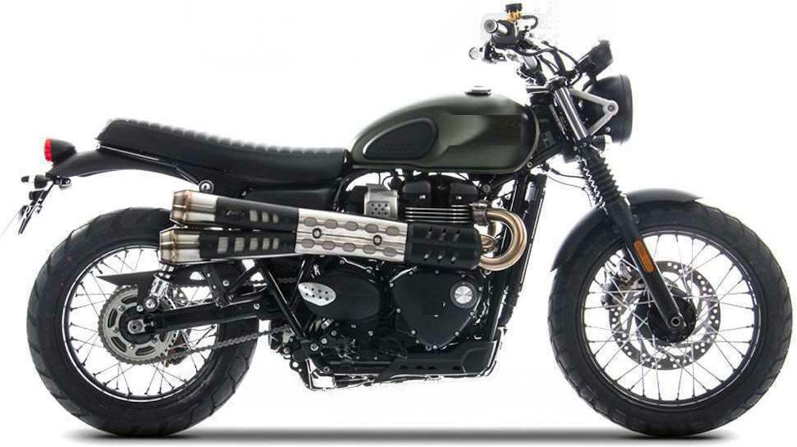 Exhaust Tip With Noise Certification Conical Stainless Steel - Zard Compatible With Triumph Scrambler 900 (2017-2023)
