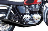 Complete Catalytic Exhaust System With Sound Certification Conical Low Steel Black - Zard Compatible With Triumph Bonneville T100 (2001-2016)