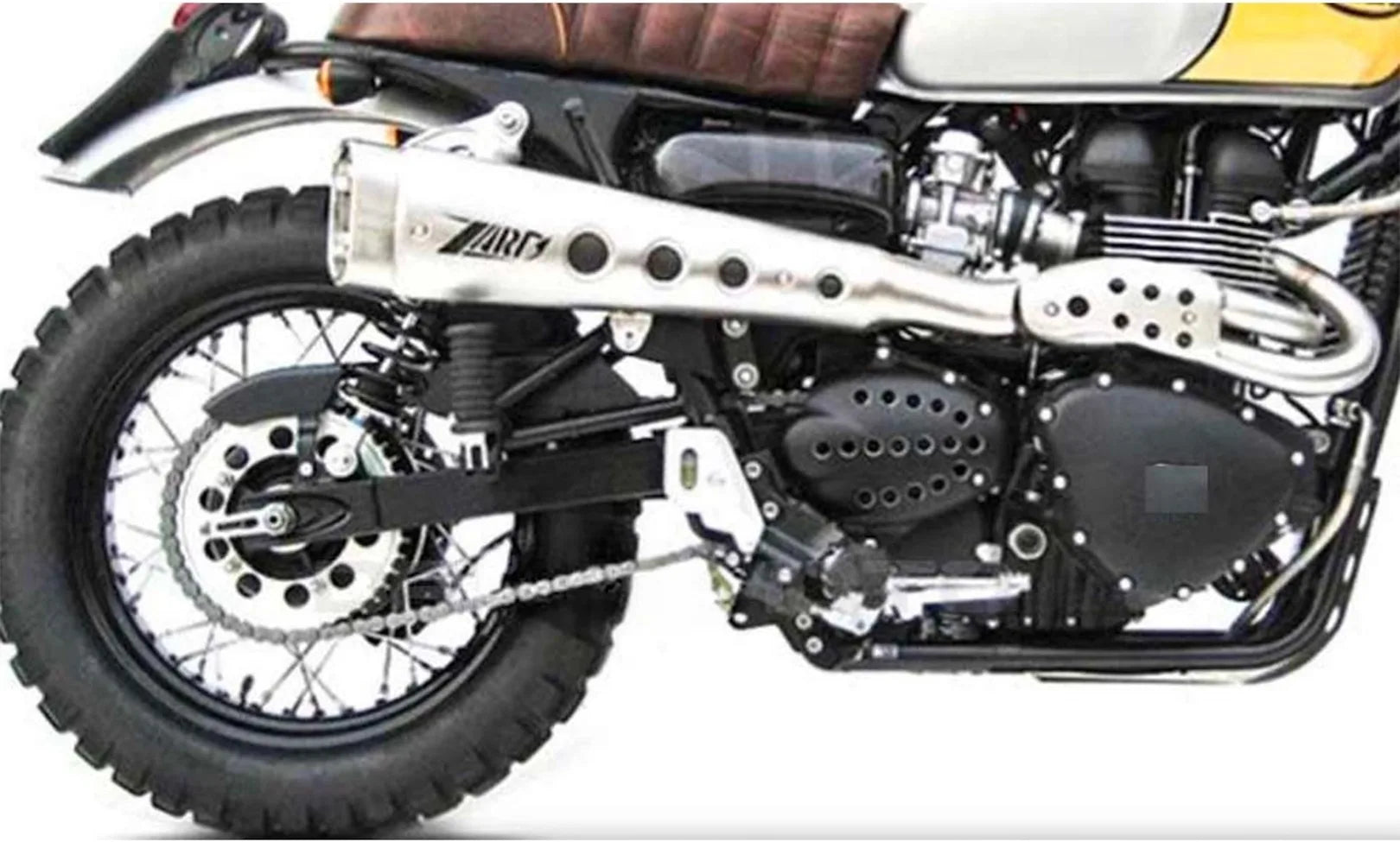 Système D'Échappement Complet Avec Catalyseur Et Homologation Acoustique Short High Acier - Zard Compatible Avec Triumph Scrambler 900 (2001-2016)