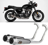 Complete Catalytic Exhaust System With Sound Certification Stainless Steel Polish - Zard Compatible With Triumph Bonneville T120 (2016-2020)