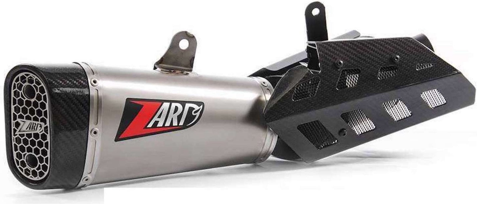 Exhaust Tip With Noise Certification Short Stainless Steel Endcap Carbon - Zard Compatible With Triumph Street Triple 765 (2017-2019)