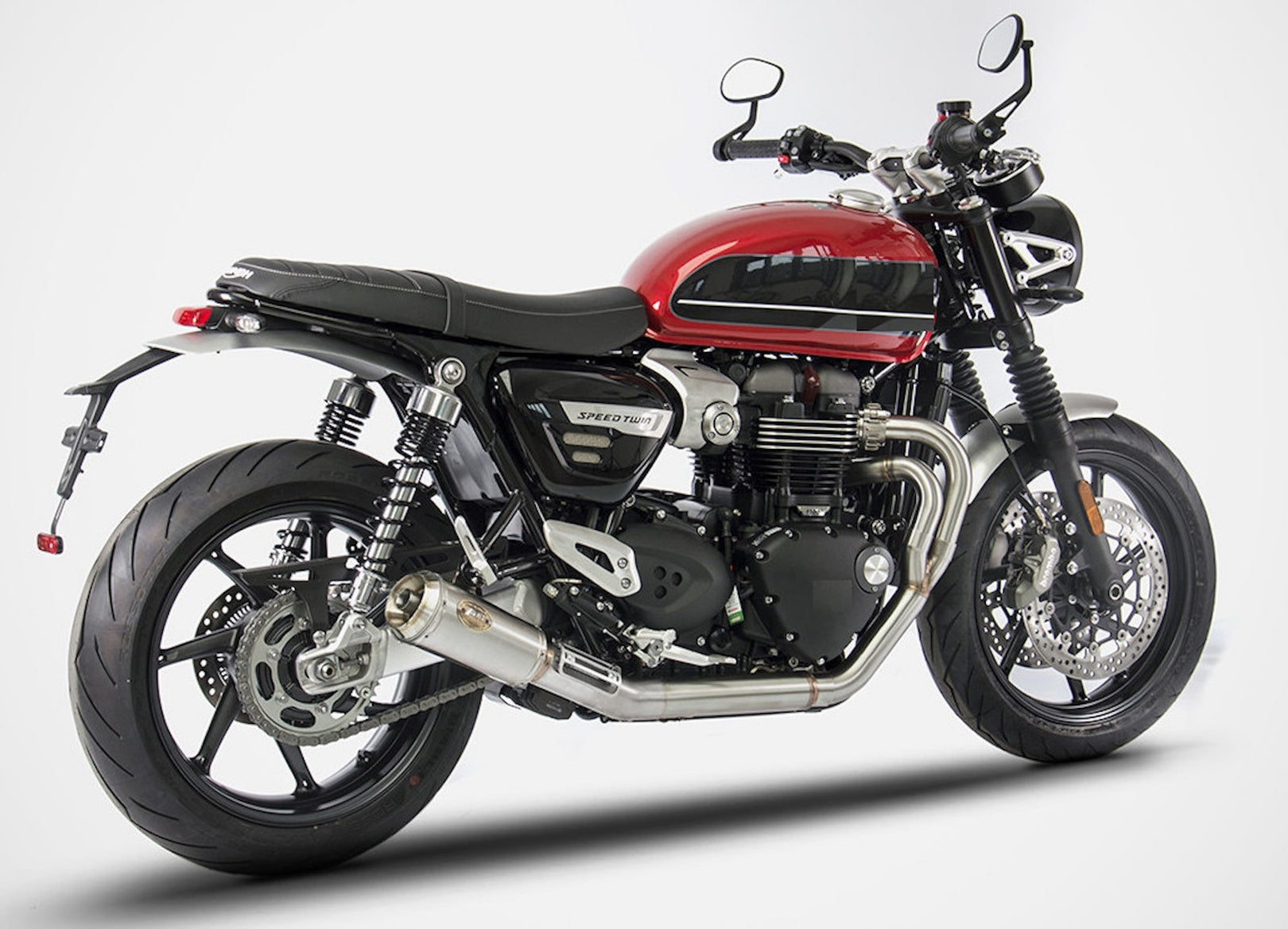 Exhaust Tip With Noise Certification Sp Stainless Steel - Zard Compatible With Triumph Speed Twin 1200 (2019-2020)