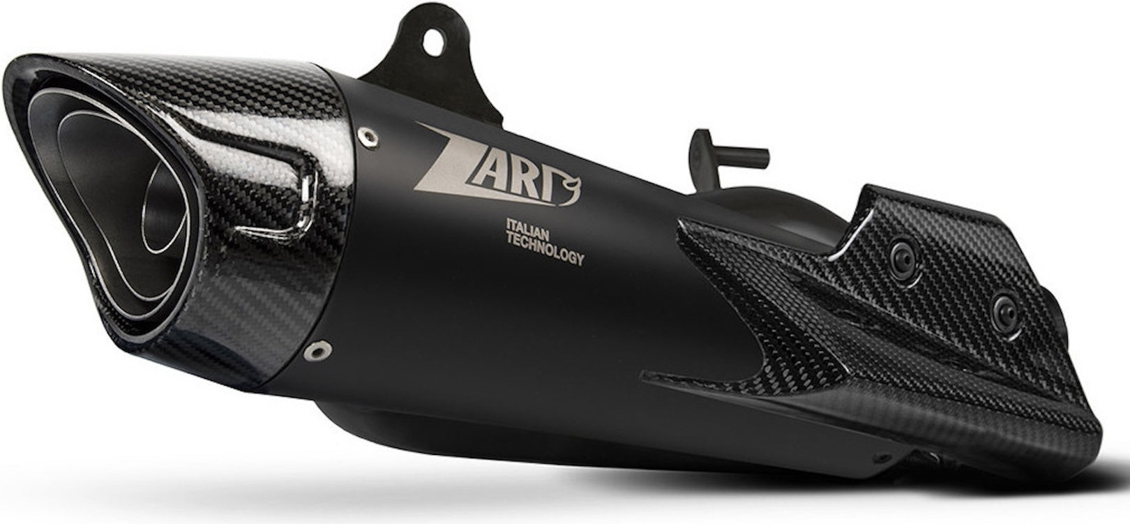 Exhaust Tip With Noise Certification Titanium Black Endcap Carbon - Zard Compatible With Triumph Street Triple 765 (2020-2022)