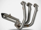 Système D'Échappement Complet Avec Catalyseur Et Homologation Acoustique Titanium Embout Carbon - Zard Compatible Avec Triumph Tiger 660 Sport (2021-2023)