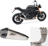 Système D'Échappement Complet Sans Catalyseur Et Homologué Au Niveau Sonore Titanium Embout Carbon - Zard Compatible Avec Triumph Speed Triple 1200 Rs - Rr (2021-2023)
