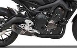 Système D'Échappement Complet Avec Catalyseur Et Homologation Acoustique Acier Noir Embout Carbon - Zard Compatible Avec Yamaha Tracer 900 (2017-2020)