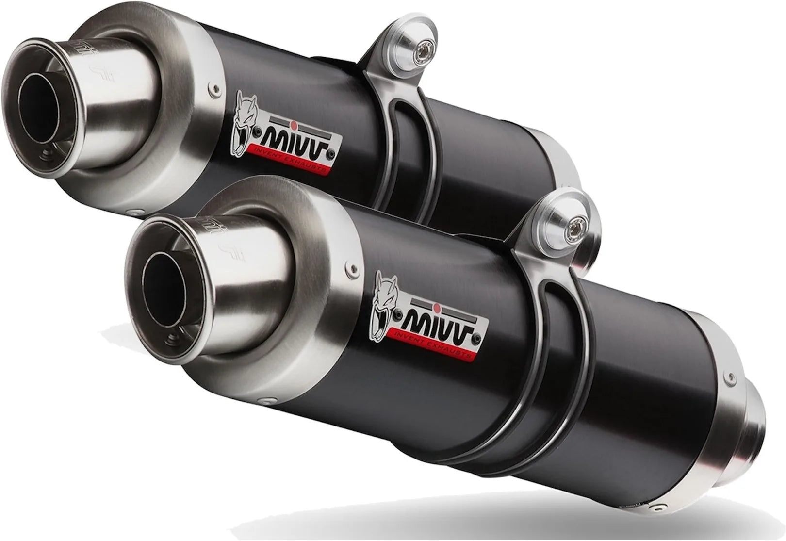 Double Sortie D'Échappement Homologuée Au Niveau Sonore Gp Acier Noir - Mivv Compatible Avec Kawasaki Zx-10R (2006-2007)