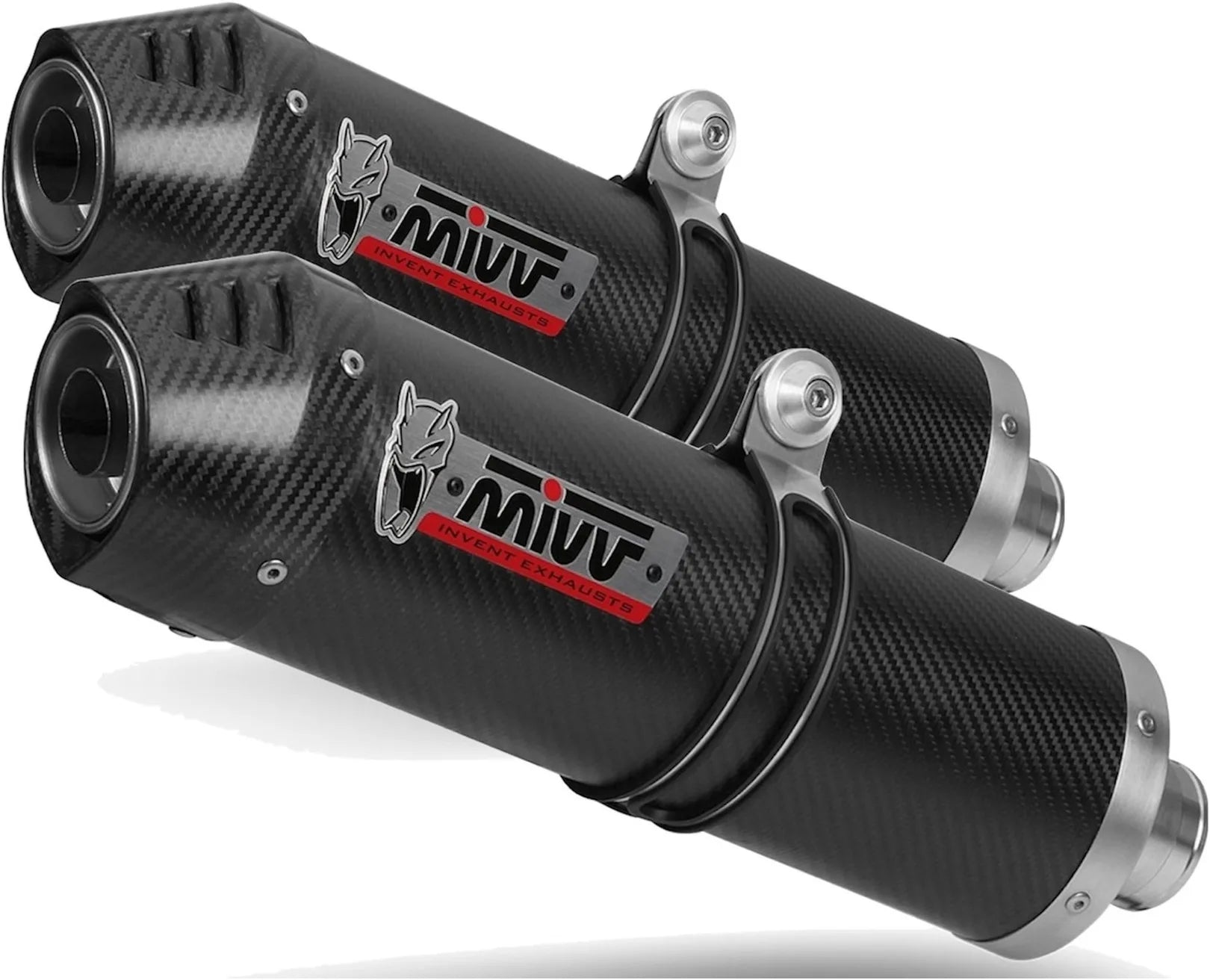 Double Sortie D'Échappement Homologuée Au Niveau Sonore Oval Carbon Carbon - Mivv Compatible Avec Suzuki Gsx-R 1300 Hayabusa (2008-2017)