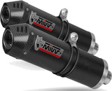 Double Sortie D'Échappement Homologuée Au Niveau Sonore Oval Carbon Carbon - Mivv Compatible Avec Suzuki Gsx-R 1300 Hayabusa (2008-2017)