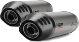 Dual Catalytic Exhaust Tips With Sound Certification Oval Titanium Carbon - Mivv Compatible With Ducati 1098 (2007-2011)