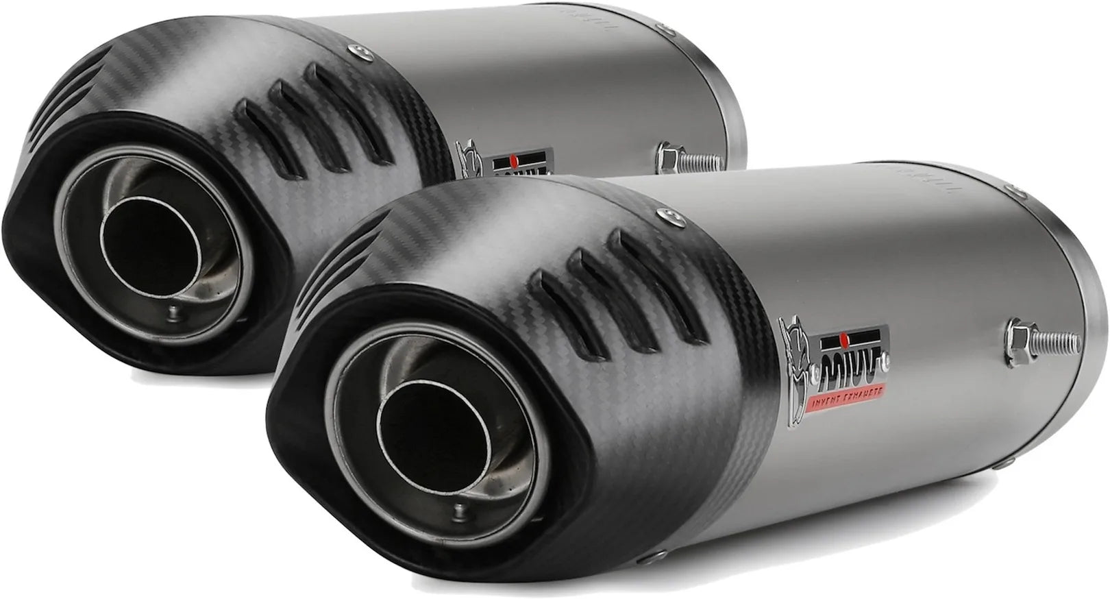 Double Sortie D'Échappement Avec Catalyseur Et Homologation Acoustique Oval Titanium Carbon - Mivv Compatible Avec Ducati 848 (2007-2013)