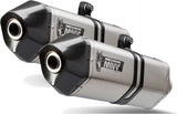 Double Sortie D'Échappement Homologuée Au Niveau Sonore Speed Edge Acier Carbon - Mivv Compatible Avec Suzuki Gsx-R 1300 Hayabusa (2008-2017)