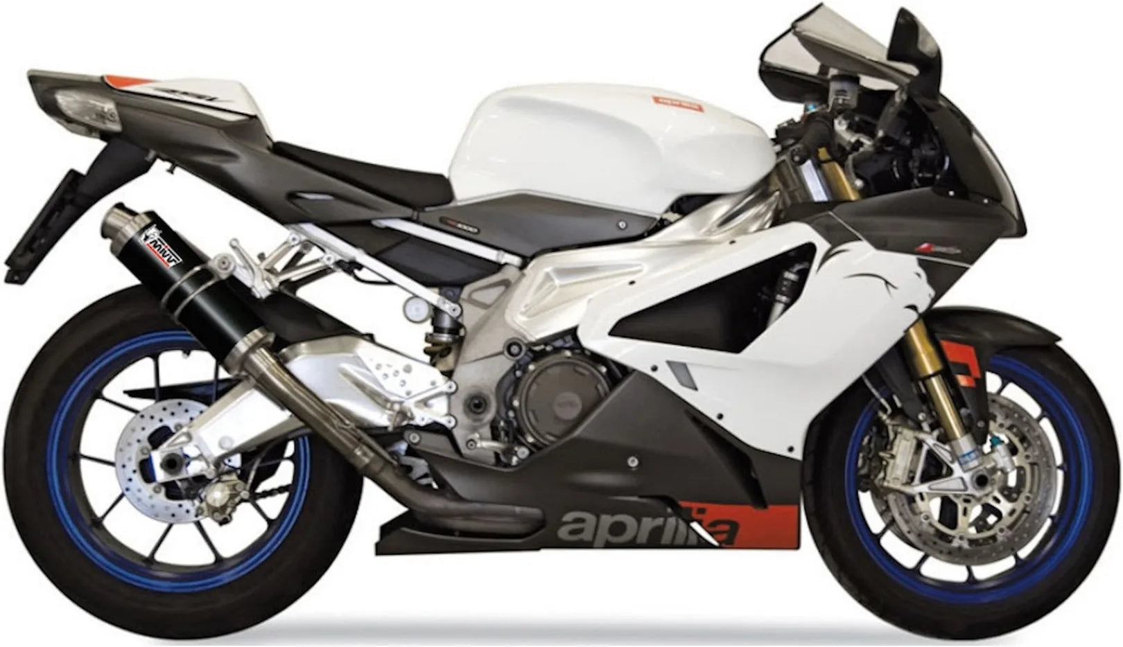 Double Sortie D'Échappement Non Catalysée Avec Homologation Acoustique Gp Acier Noir - Mivv Compatible Avec Aprilia Tuono Fighter 1000 (2006-2010)