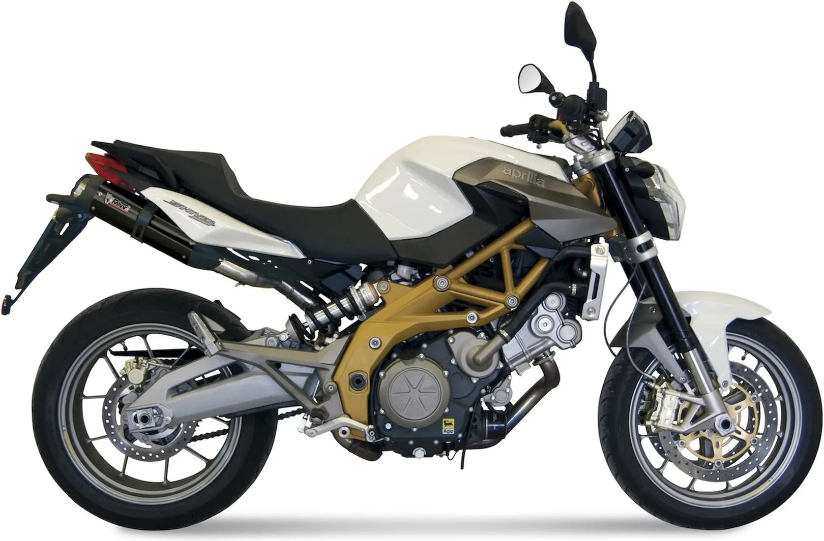 Double Sortie D'Échappement Homologuée Au Niveau Sonore Suono Acier Noir Carbon - Mivv Compatible Avec Aprilia Shiver 750 (2008-2016)