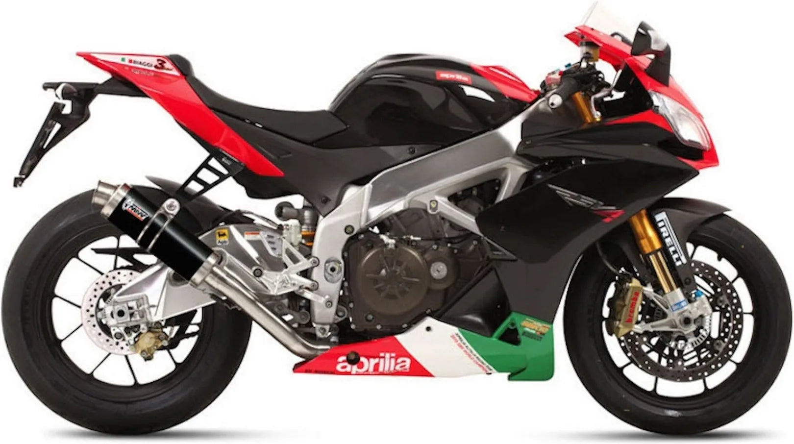 Système D'Échappement Catalytique Avec Homologation Acoustique Gp Acier Noir - Mivv Compatible Avec Aprilia Rsv4 Aprc (2011-2016)