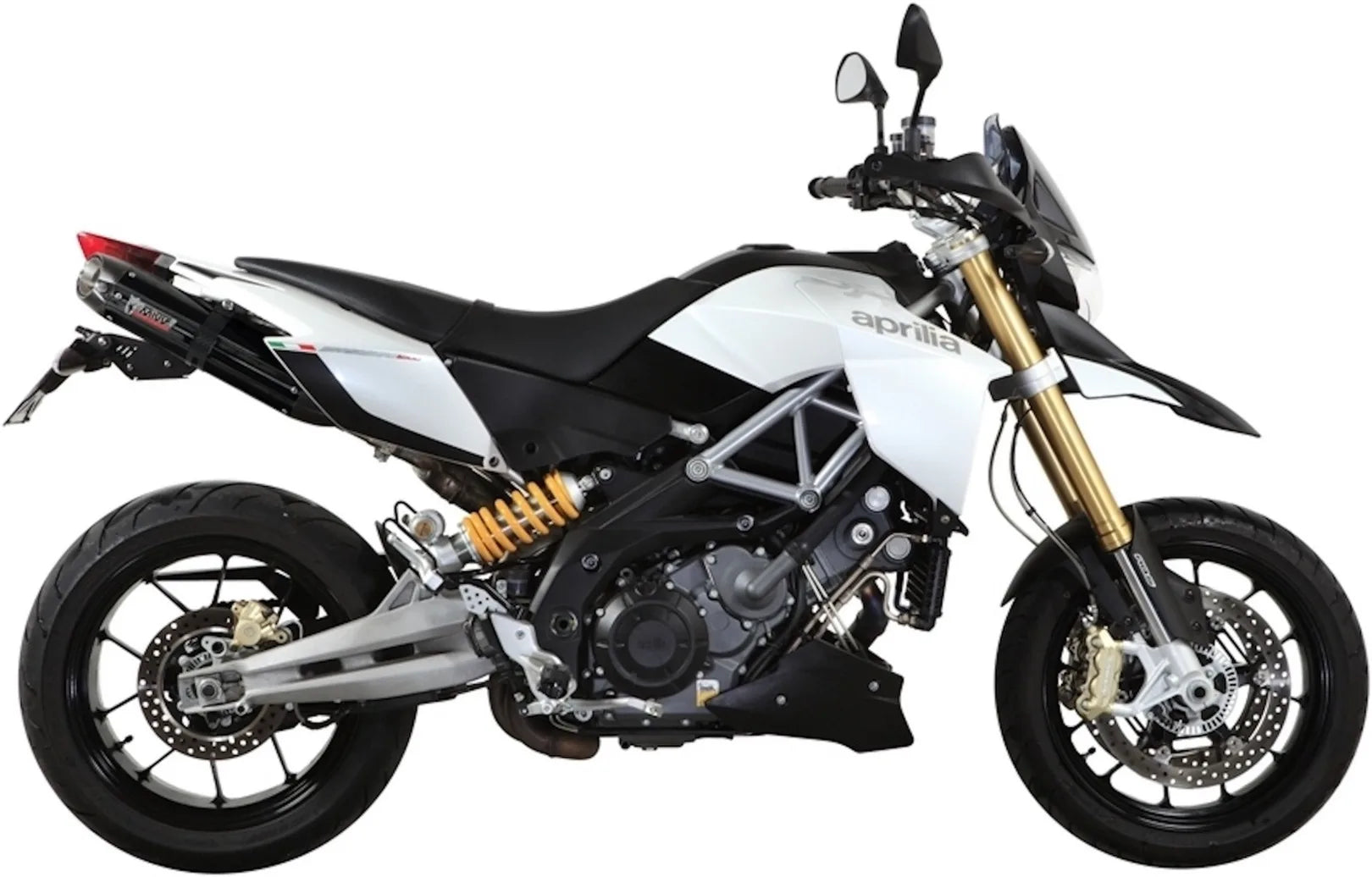 Double Sortie D'Échappement Non Catalysée Avec Homologation Acoustique Suono Acier Noir Carbon - Mivv Compatible Avec Aprilia Dorsoduro 1200 (2012-2016)