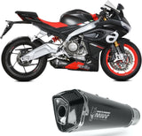 Système D'Échappement Complet Avec Catalyseur Et Homologation Acoustique Delta Race Acier Noir Carbon - Mivv Compatible Avec Aprilia Rs 660 (2020-2024)