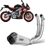 Système D'Échappement Complet Avec Catalyseur Et Homologation Acoustique Delta Race Acier Carbon - Mivv Compatible Avec Aprilia Rs 660 (2020-2024)
