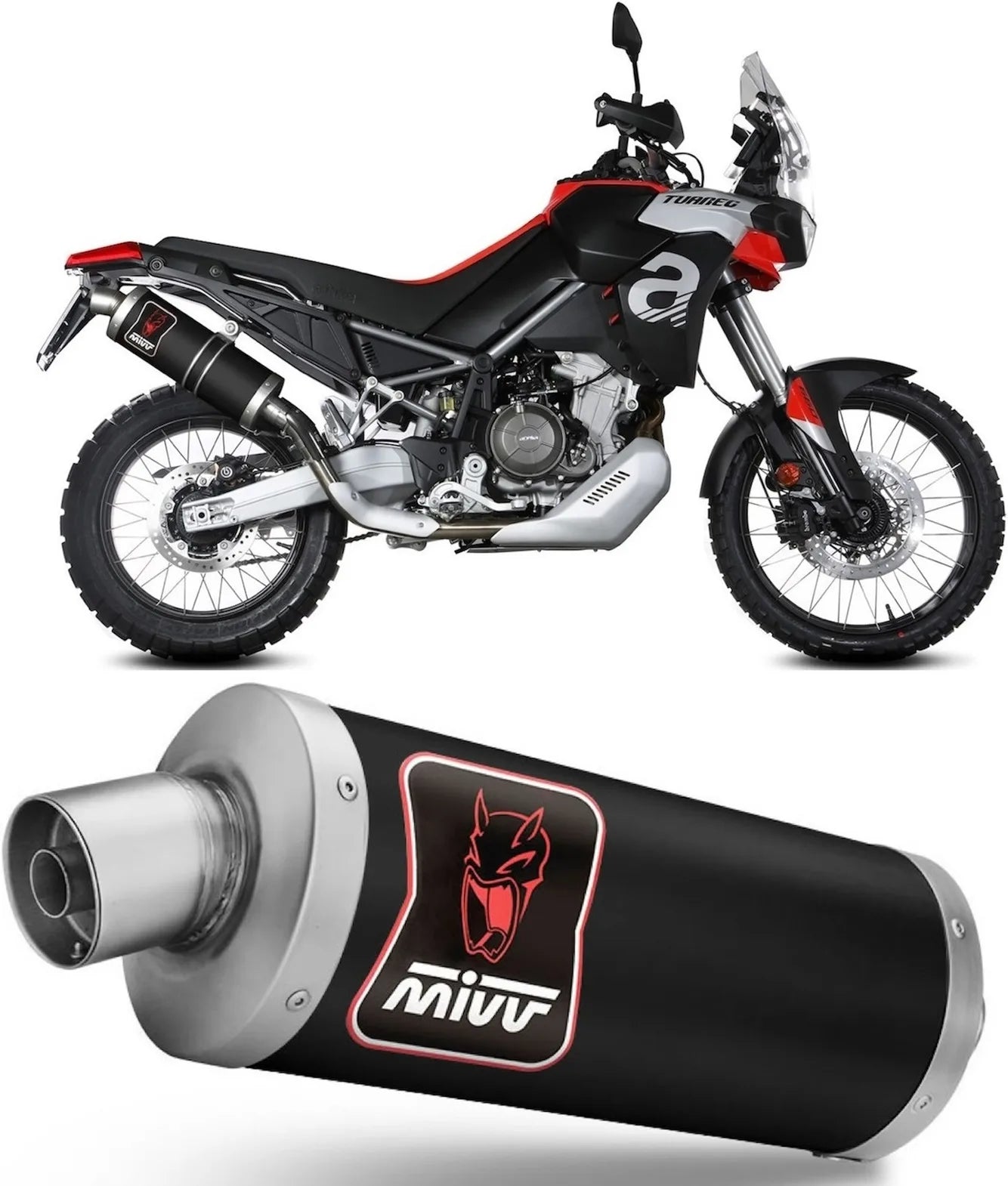 Système D'Échappement Homologué Au Niveau Sonore Dakar Acier Noir - Mivv Compatible Avec Aprilia Tuareg 660 (2022-2024)
