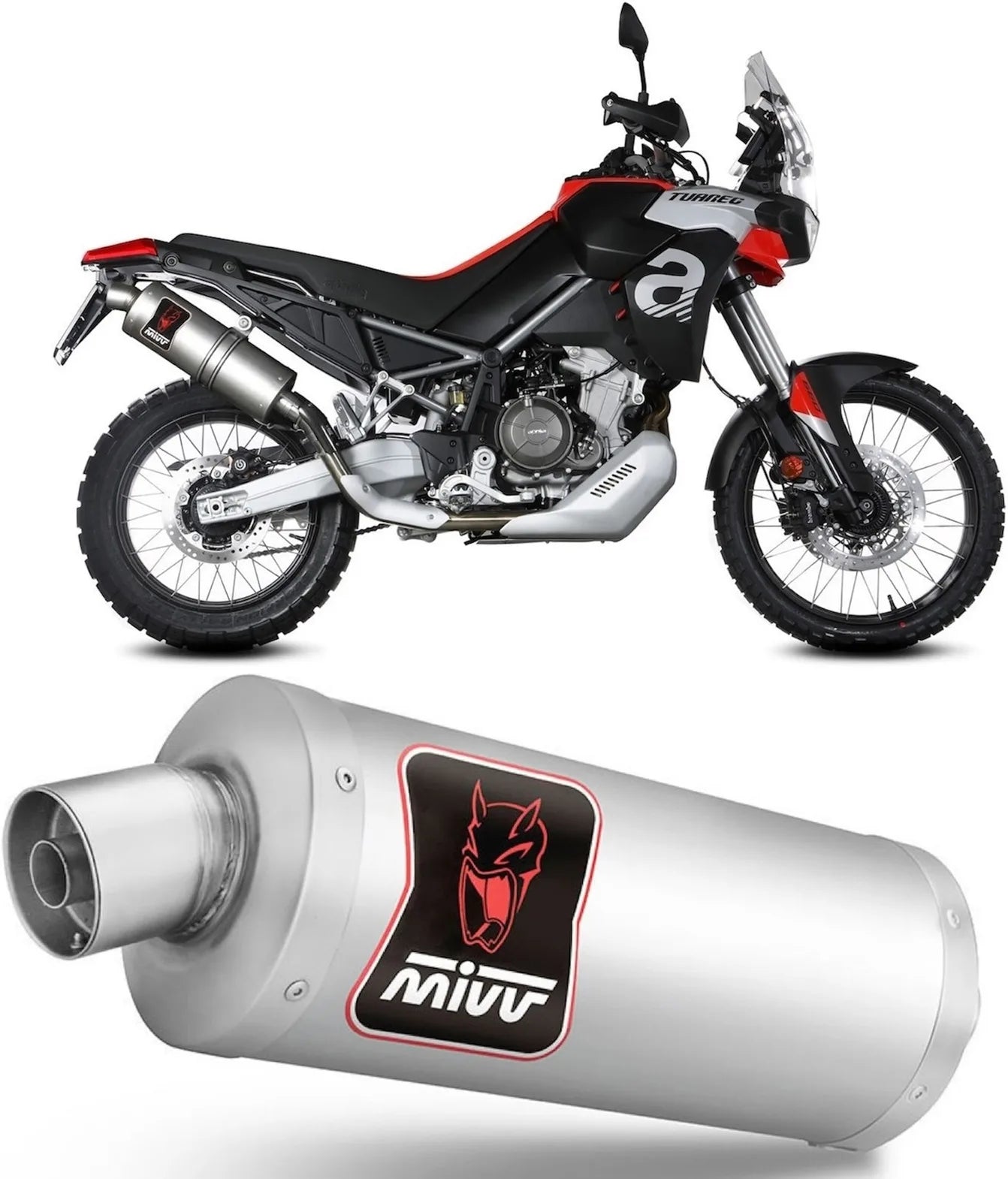 Système D'Échappement Homologué Au Niveau Sonore Dakar Acier - Mivv Compatible Avec Aprilia Tuareg 660 (2022-2024)