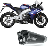 Système D'Échappement Complet Avec Catalyseur Et Homologation Acoustique Delta Race Acier Noir Carbon - Mivv Compatible Avec Aprilia Rs 125 (2021-2024)