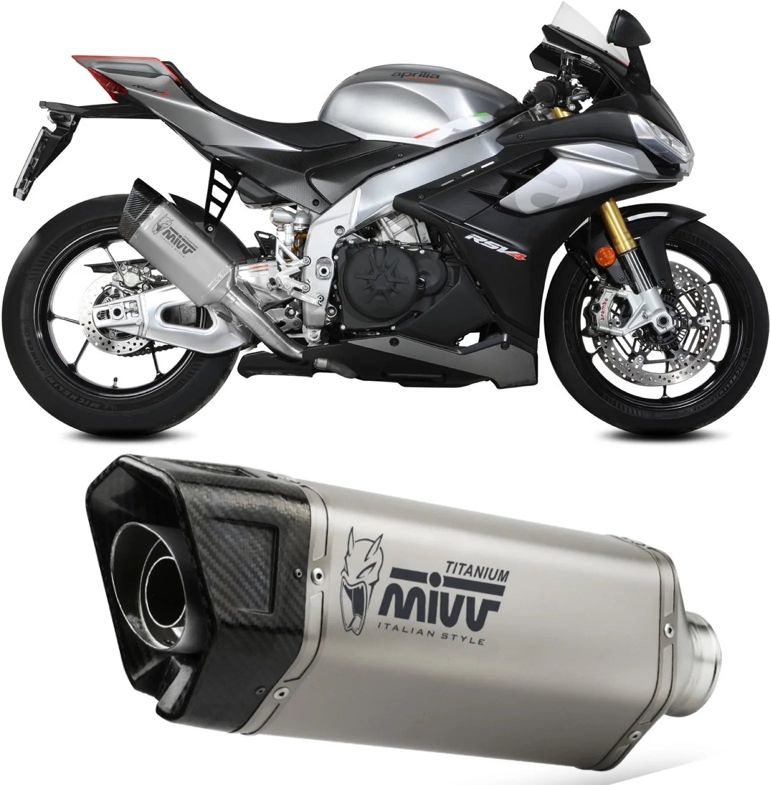 Système D'Échappement Catalytique Avec Homologation Acoustique Sr-1 Titanium - Mivv Compatible Avec Aprilia Rsv4 (2021-2024)