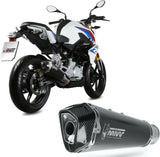 Système D'Échappement Complet Sans Catalyseur Et Homologué Au Niveau Sonore Delta Race Acier Noir Carbon - Mivv Compatible Avec Bmw G 310 R (2018-2024)