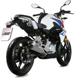 Système D'Échappement Complet Avec Catalyseur Et Homologation Acoustique Delta Race Acier Carbon - Mivv Compatible Avec Bmw G 310 R (2018-2024)