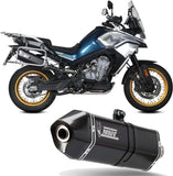Système D'Échappement Homologué Au Niveau Sonore Speed Edge Acier Noir Carbon - Mivv Compatible Avec Cfmoto 800 Mt (2022-2024)