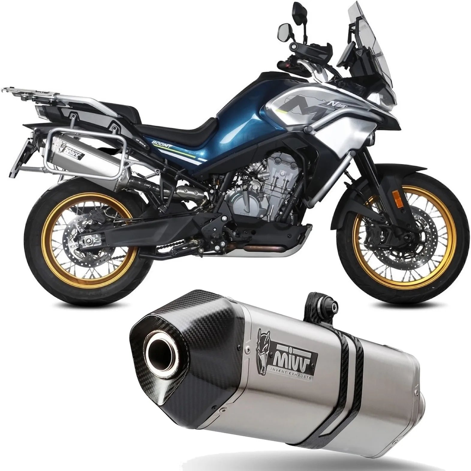 Système D'Échappement Homologué Au Niveau Sonore Speed Edge Acier Carbon - Mivv Compatible Avec Cfmoto 800 Mt (2022-2024)