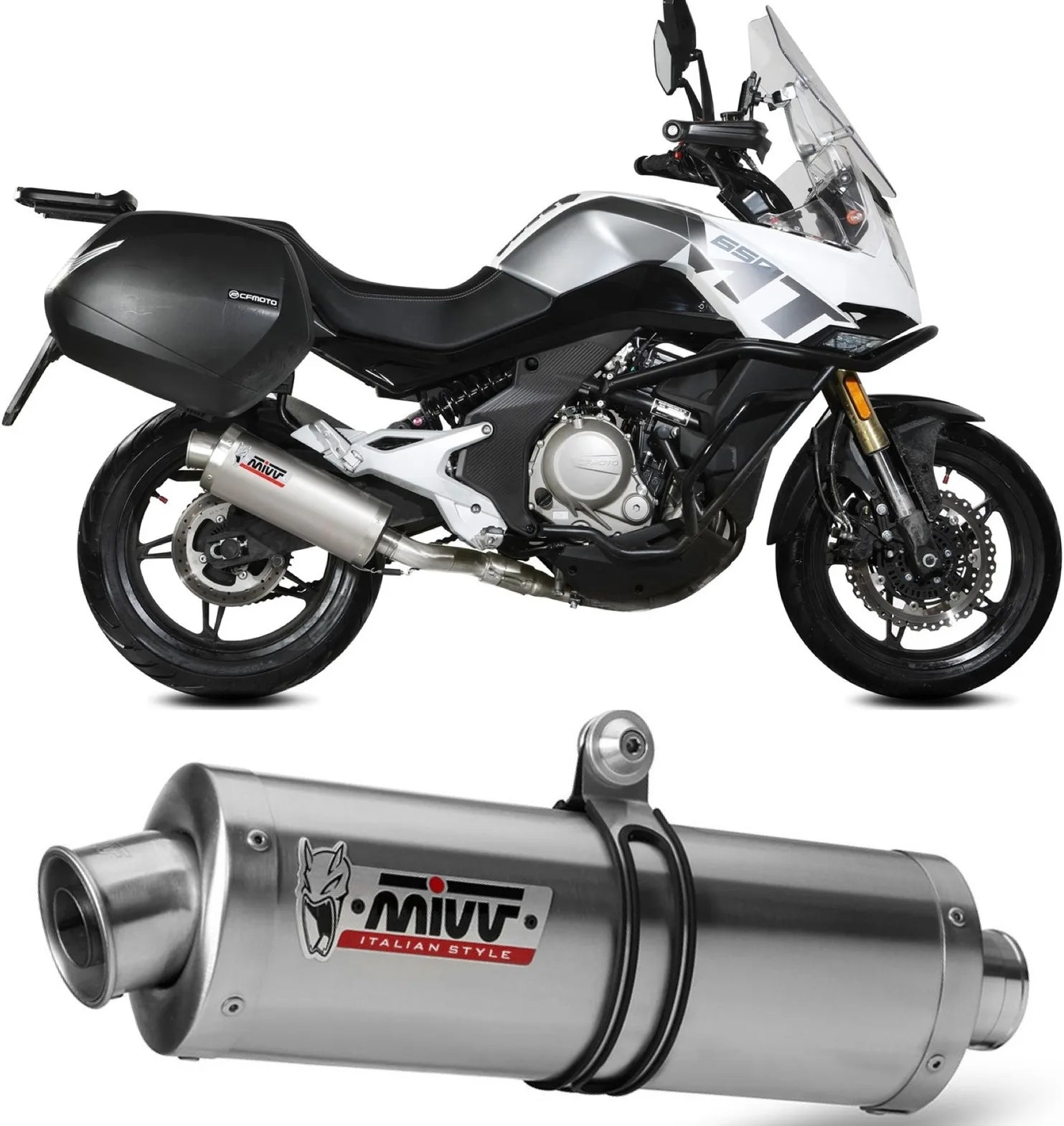 Système D'Échappement Catalytique Avec Homologation Acoustique Oval Acier - Mivv Compatible Avec Cfmoto 650 Mt (2021-2024)