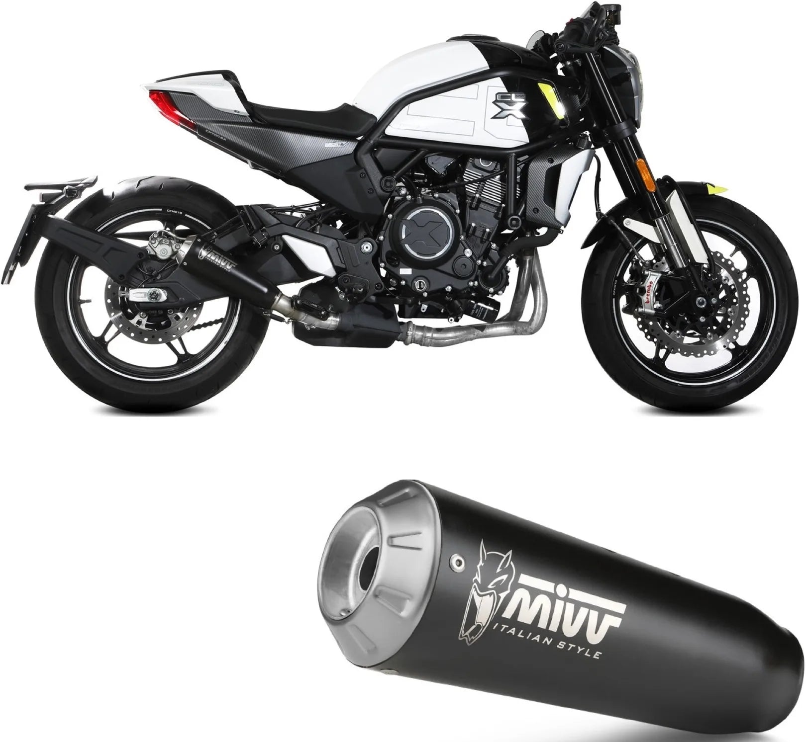 Système D'Échappement Homologué Au Niveau Sonore X-M1 Acier Noir - Mivv Compatible Avec Cfmoto 700 Cl-X (2023-2024)