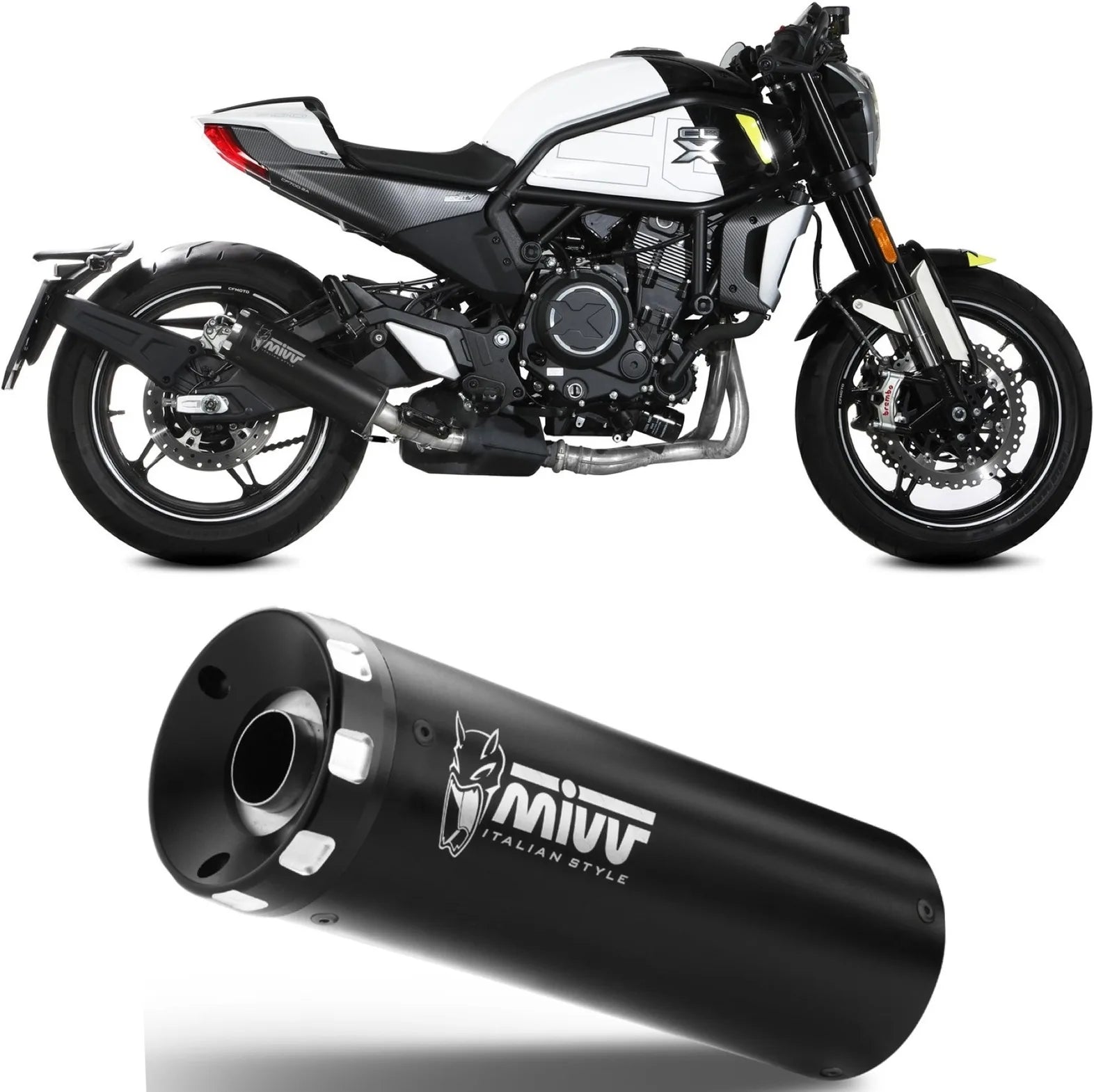 Système D'Échappement Homologué Au Niveau Sonore Hr-1 Acier Noir - Mivv Compatible Avec Cfmoto 700 Cl-X (2023-2024)