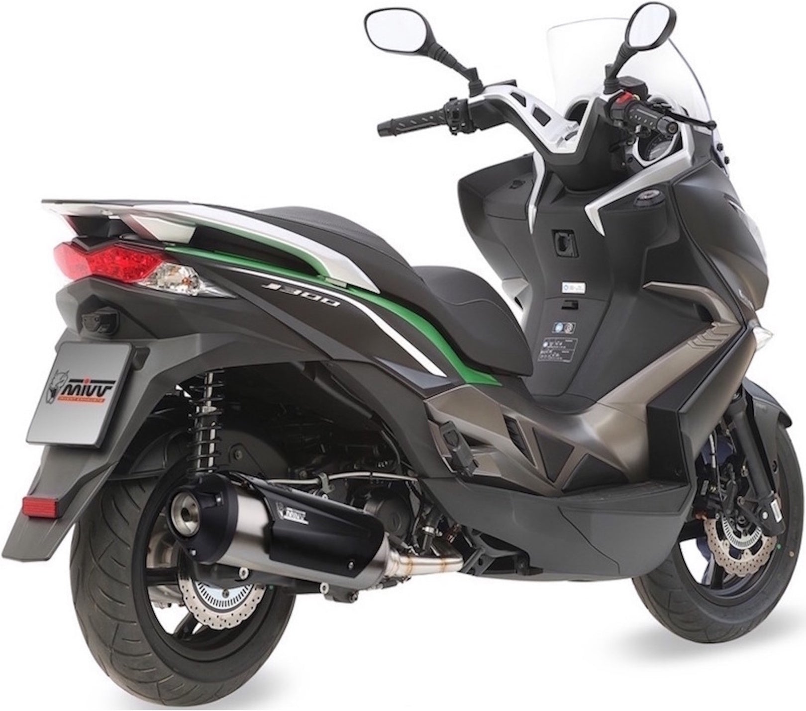 Complete Non-Catalytic Exhaust System With Sound Certification Urban Stainless Steel - Mivv Compatible With Kymco Superdink 300 (2009-2012)