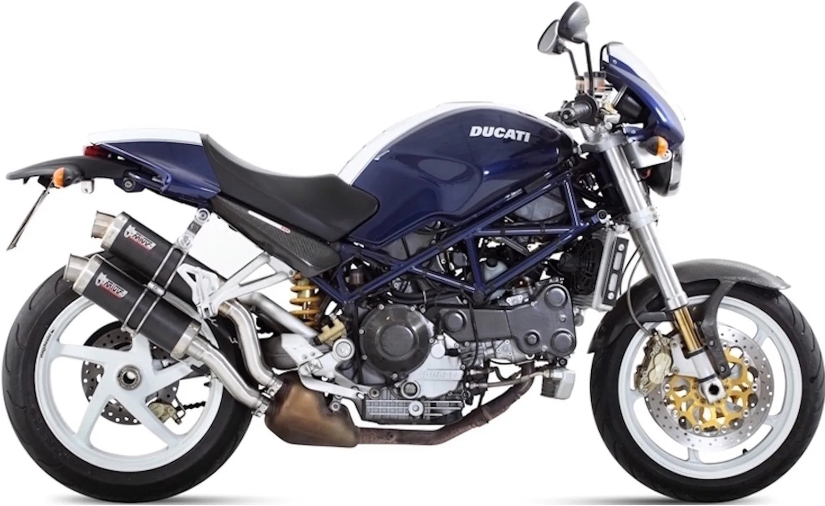 Double Sortie D'Échappement Homologuée Au Niveau Sonore Gp Carbon - Mivv Compatible Avec Ducati Monster S2R 800 (2005-2007)
